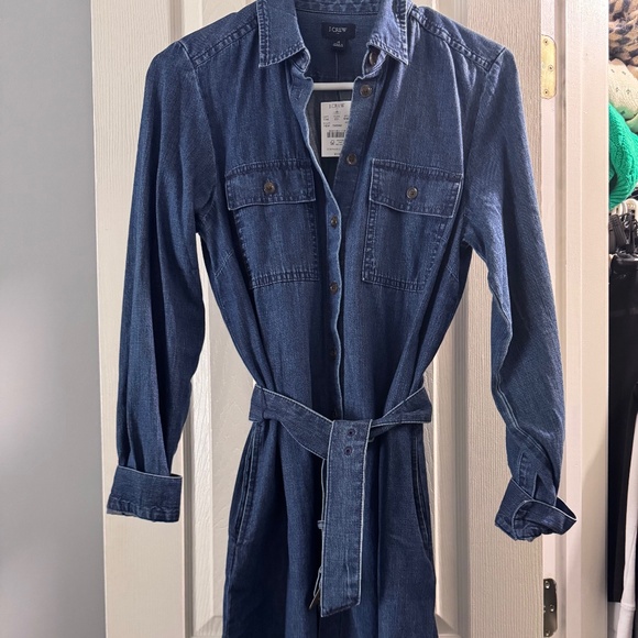 Long Sleeve Denim Dress - Picture 1 of 3